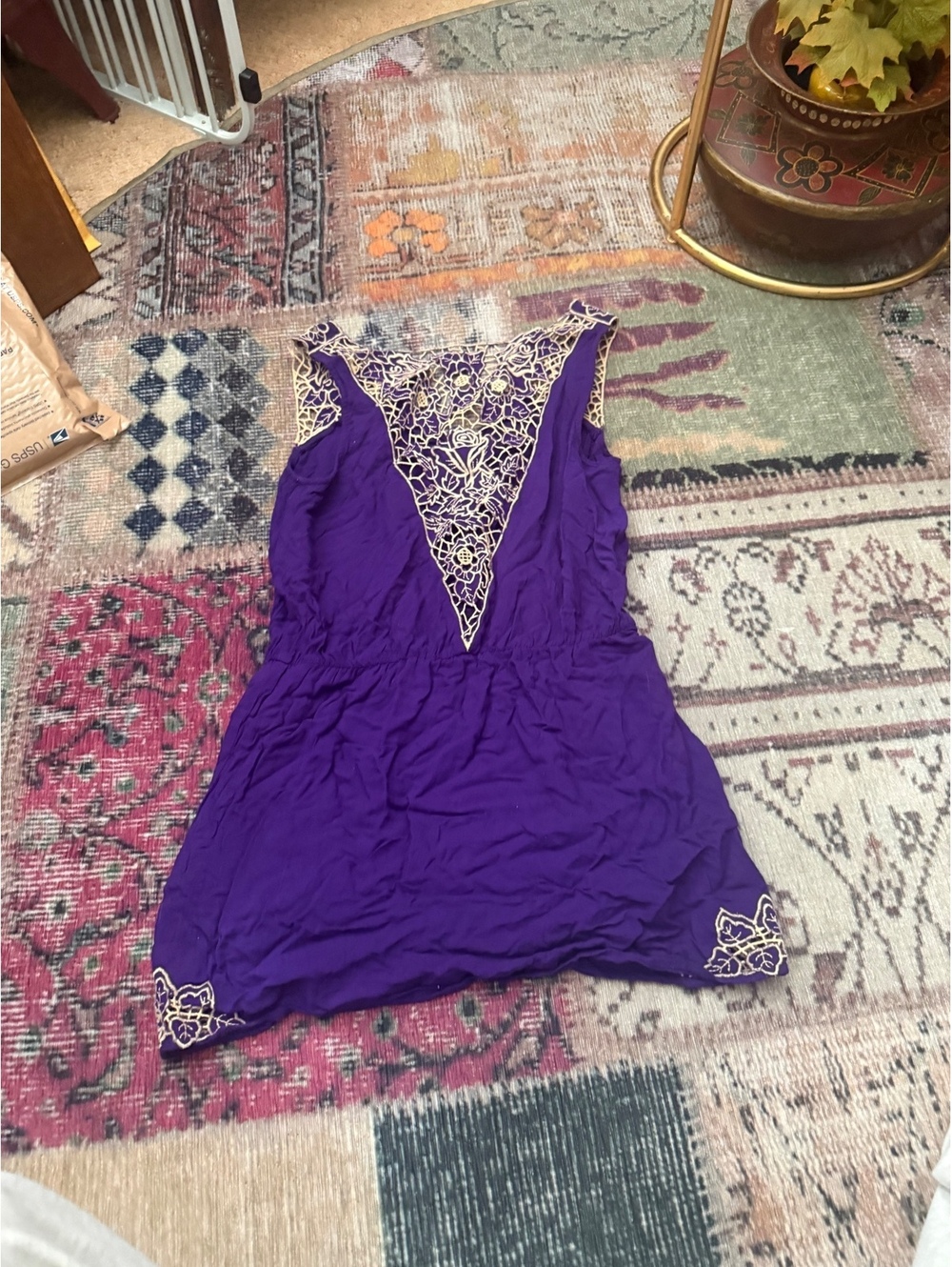 Purple Y2K arc and co mini teen  dress /long skirt  small